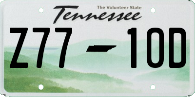 TN license plate Z7710D