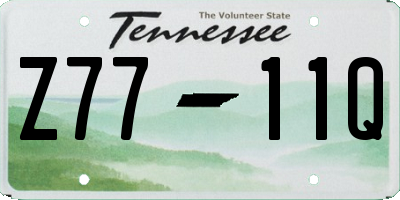 TN license plate Z7711Q