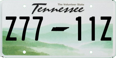 TN license plate Z7711Z