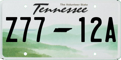 TN license plate Z7712A