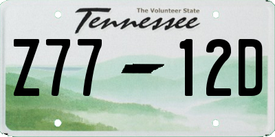 TN license plate Z7712D