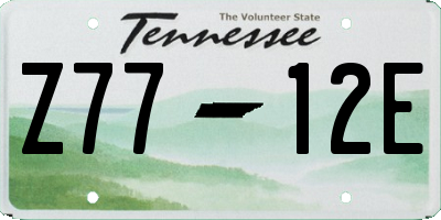 TN license plate Z7712E
