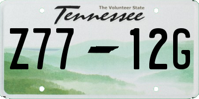 TN license plate Z7712G