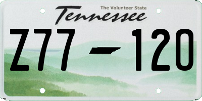 TN license plate Z7712O