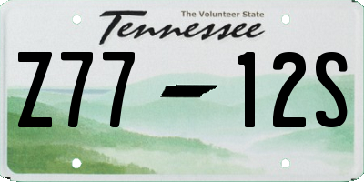 TN license plate Z7712S
