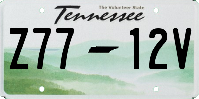 TN license plate Z7712V