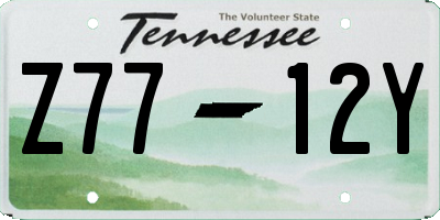 TN license plate Z7712Y