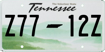 TN license plate Z7712Z