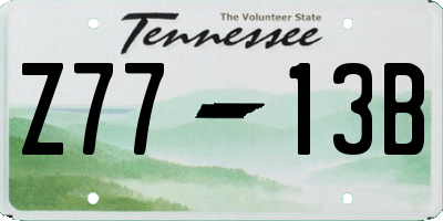 TN license plate Z7713B