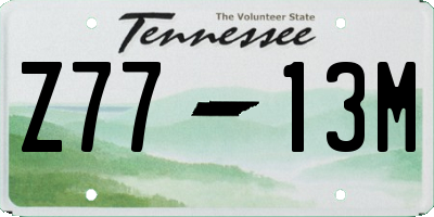 TN license plate Z7713M