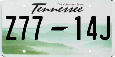 TN license plate Z7714J