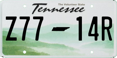 TN license plate Z7714R