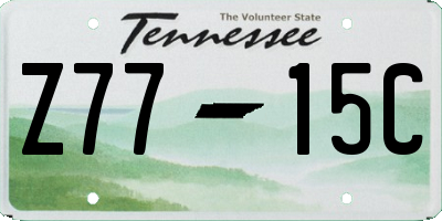 TN license plate Z7715C