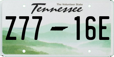 TN license plate Z7716E