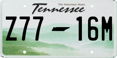 TN license plate Z7716M