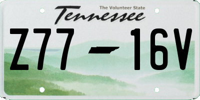 TN license plate Z7716V