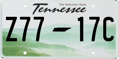 TN license plate Z7717C