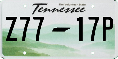 TN license plate Z7717P
