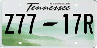 TN license plate Z7717R
