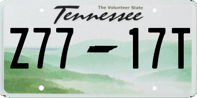 TN license plate Z7717T