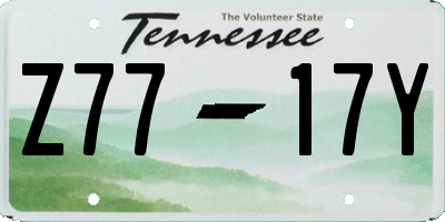 TN license plate Z7717Y
