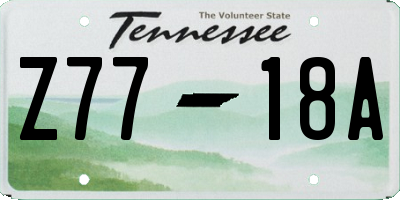 TN license plate Z7718A