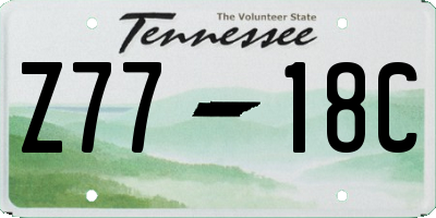 TN license plate Z7718C