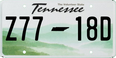 TN license plate Z7718D