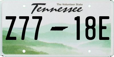 TN license plate Z7718E