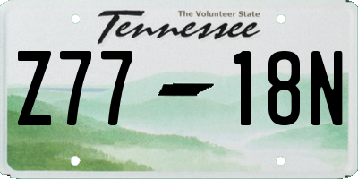 TN license plate Z7718N