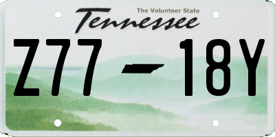 TN license plate Z7718Y