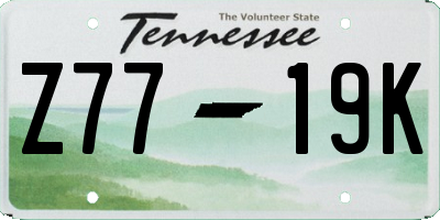 TN license plate Z7719K