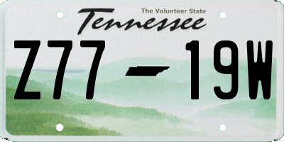 TN license plate Z7719W