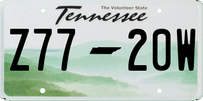TN license plate Z7720W