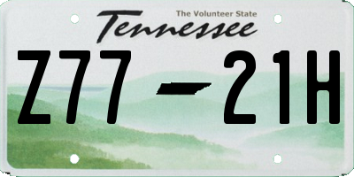 TN license plate Z7721H