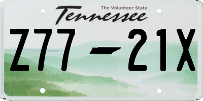 TN license plate Z7721X