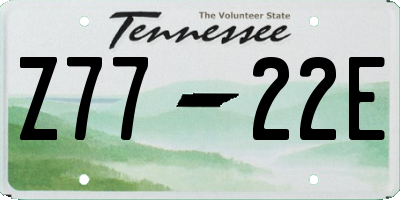 TN license plate Z7722E