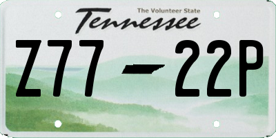 TN license plate Z7722P