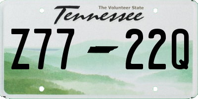 TN license plate Z7722Q