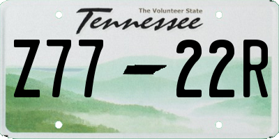 TN license plate Z7722R