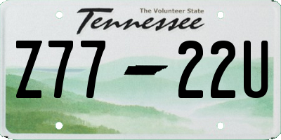 TN license plate Z7722U