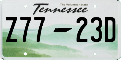 TN license plate Z7723D