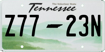 TN license plate Z7723N