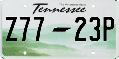 TN license plate Z7723P