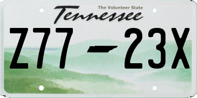 TN license plate Z7723X