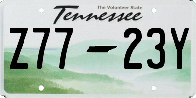 TN license plate Z7723Y