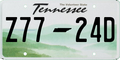 TN license plate Z7724D