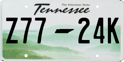 TN license plate Z7724K