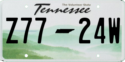 TN license plate Z7724W