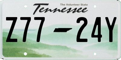 TN license plate Z7724Y
